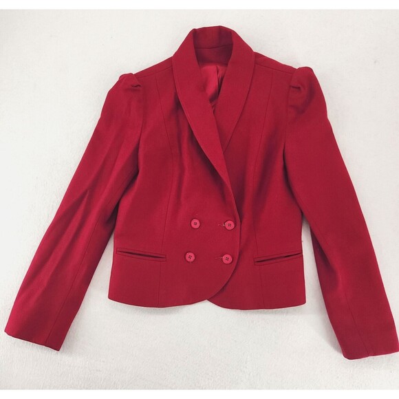 Norgail Ltd. New York Other - Vintage 70s Red Wool Blazer Skirt Suit Set Double-Breasted Lux Office Chic